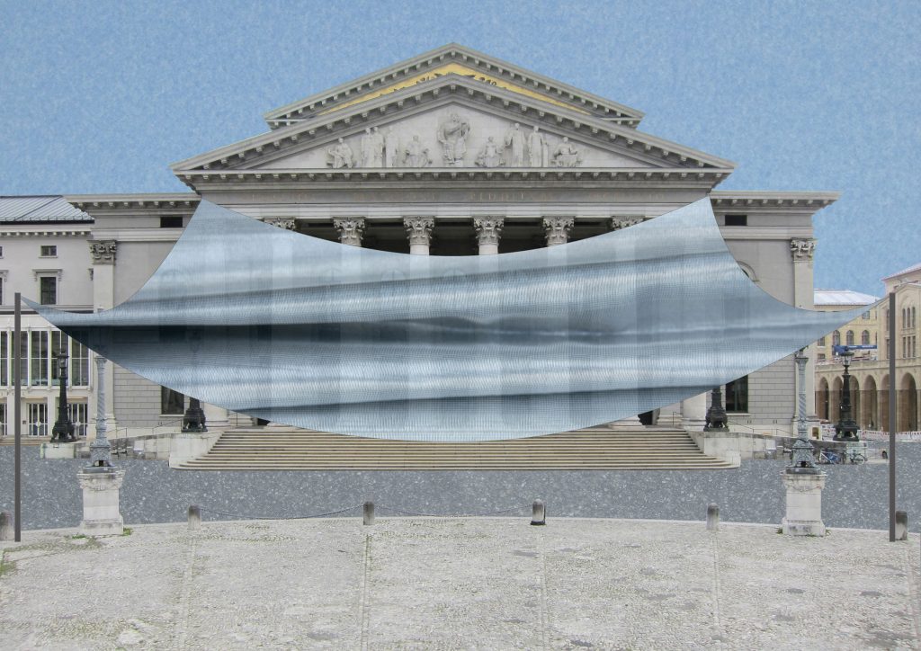 Baldachin, Textile Intervention, Textile Konstruktion
