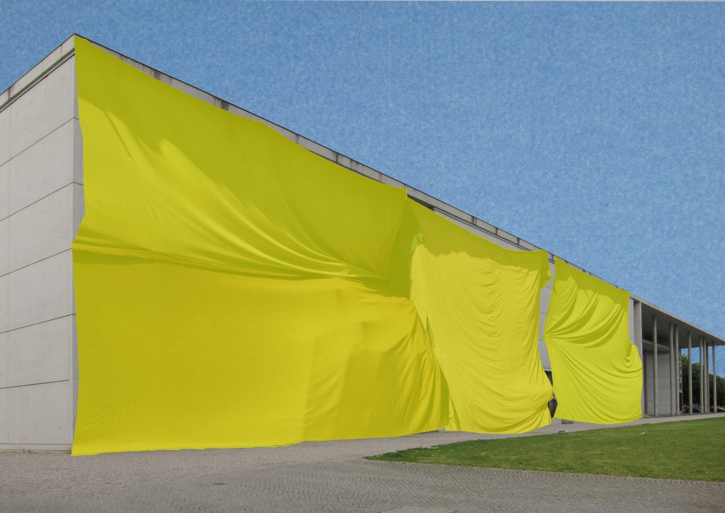 Textile Verhüllung, Textile Intervention, Vorhang